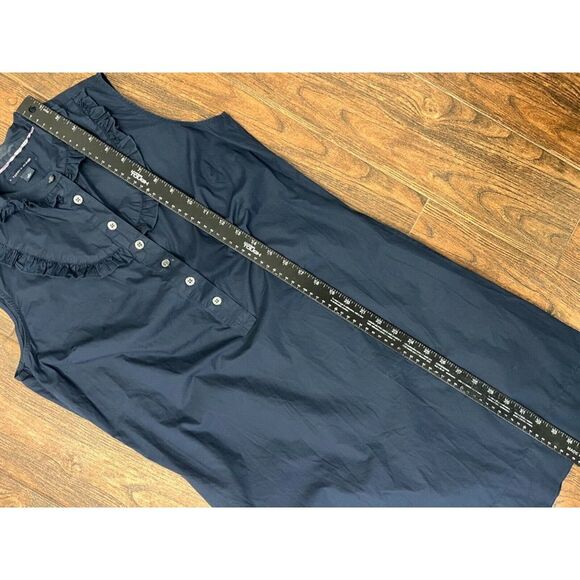 WOMENS Tommy Hilfiger NAVY BLUE SLEEVELESS 100% COTTON POCKETS SHIFT DRESS SZ 2 - Picture 9 of 10